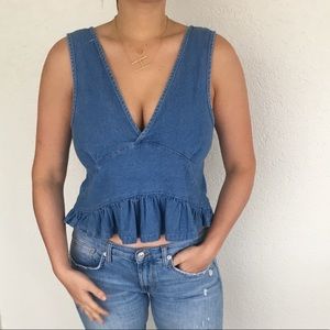 Denim Revolve Crop Top